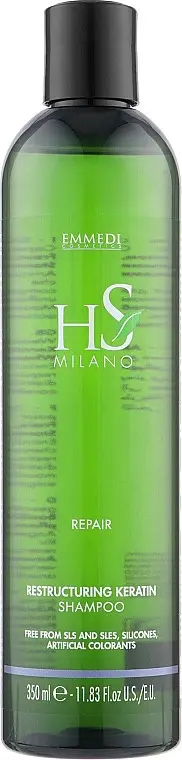 Восстанавливающий Шампунь с кератином для ослабленных волос Dikson Repair HS Milano Restructuring Keratin Shampoo 350 мл